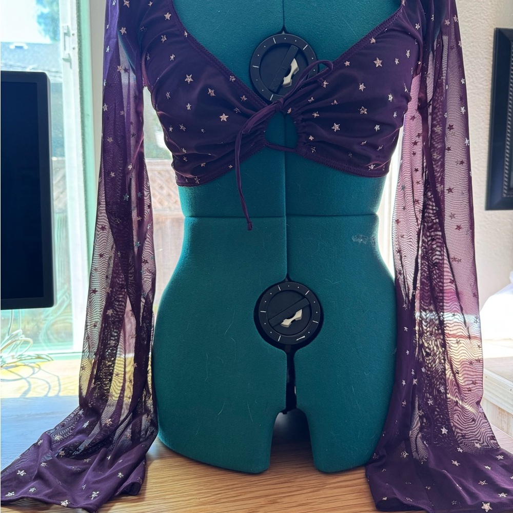 SavagexFenty Purple Star-Patterned Sheer set